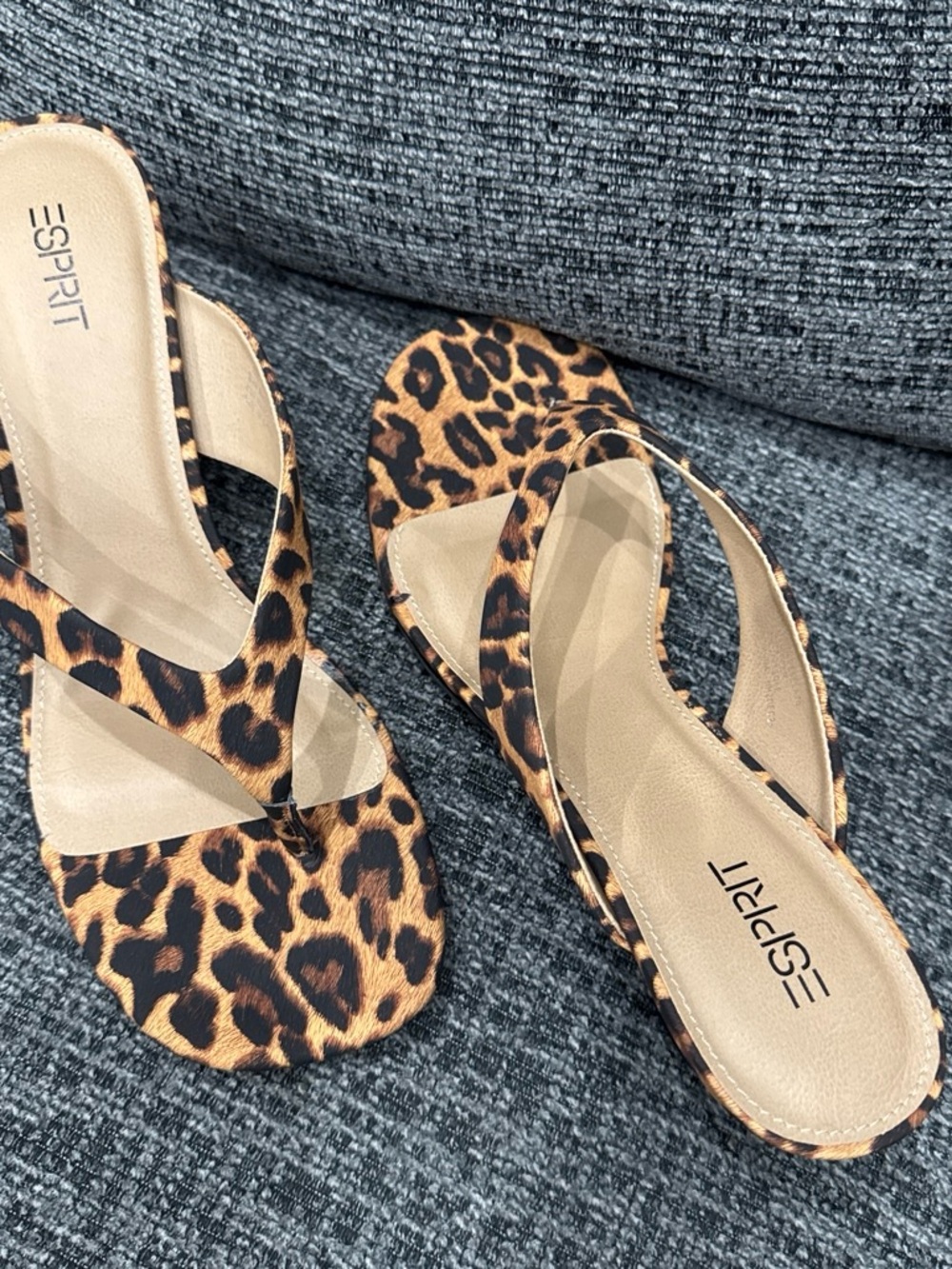 Esprit Leopard-Print Women's Slide Sandals - Tan & Black